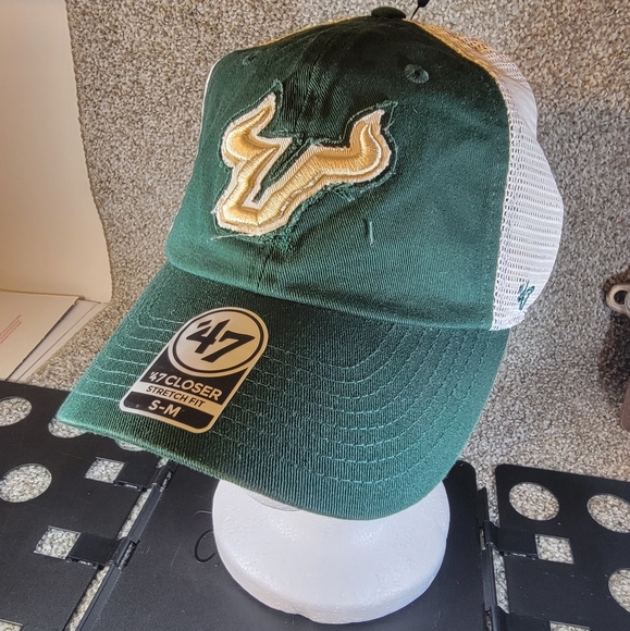 University of South Florida Bulls USF Green Mesh Stretch Fit Small Medium - Picture 1 of 12